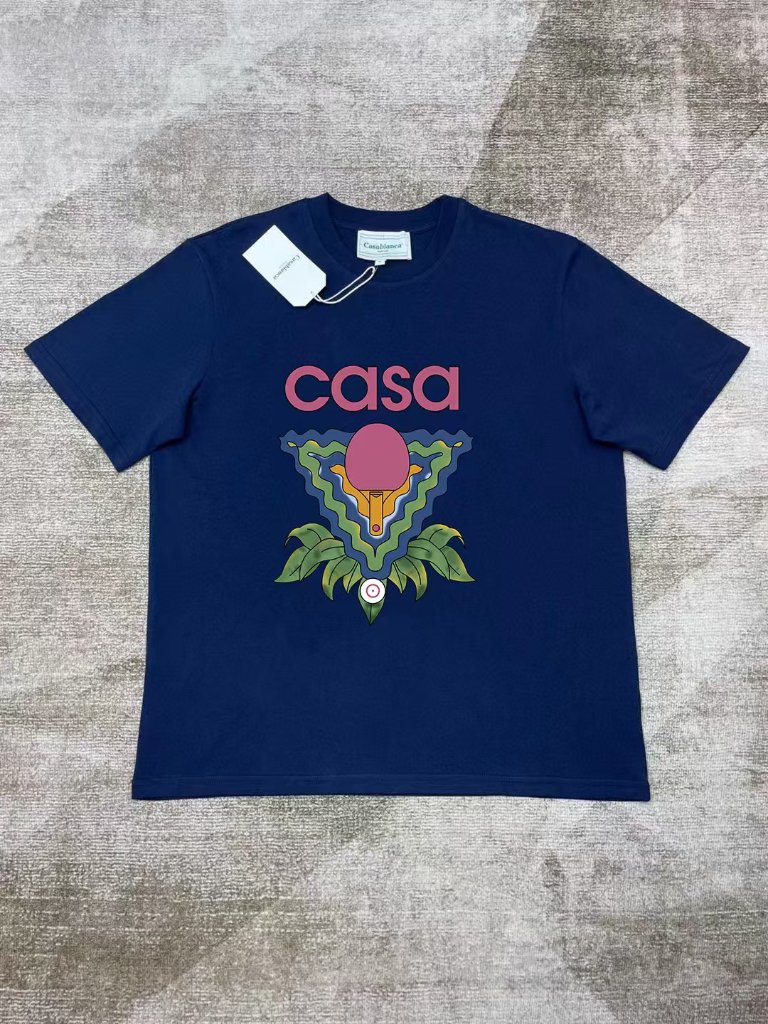 Casablanca Navy Blue Ping Pong Ball Print ShortSleeve TShirt